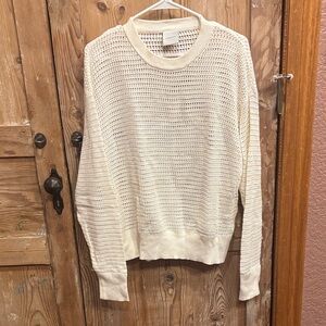 Varley Cream Textured Knit Top